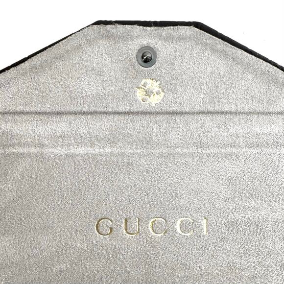 Gucci Leather GG Monogram Foldable Triangle Sunglasses Hard Case Dark Brown main image 8